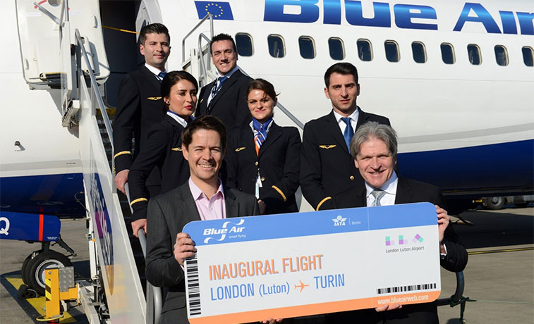 On 29 March London Luton welcomed the arrival of Blue Air’s inagural service from Turin