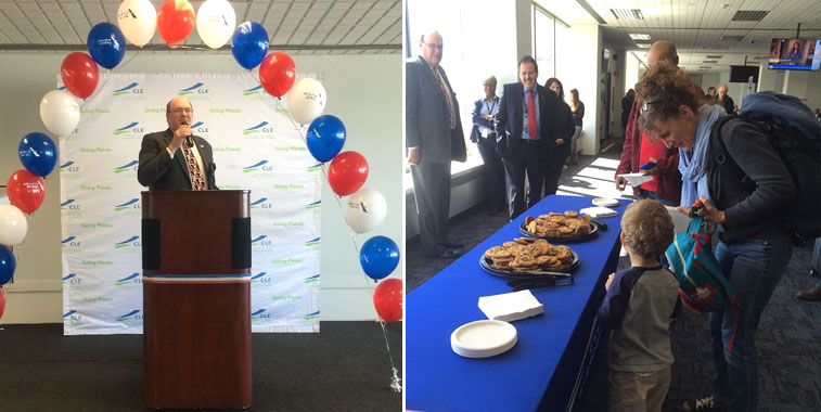 Cleveland Airport held a small ceremony to herald the start of American Airlines’ new service from Washington Reagan 