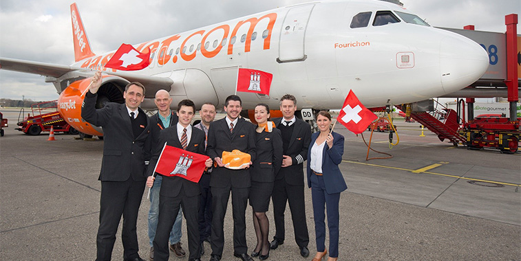 easyJet launched a four times weekly service between Zurich and Hamburg