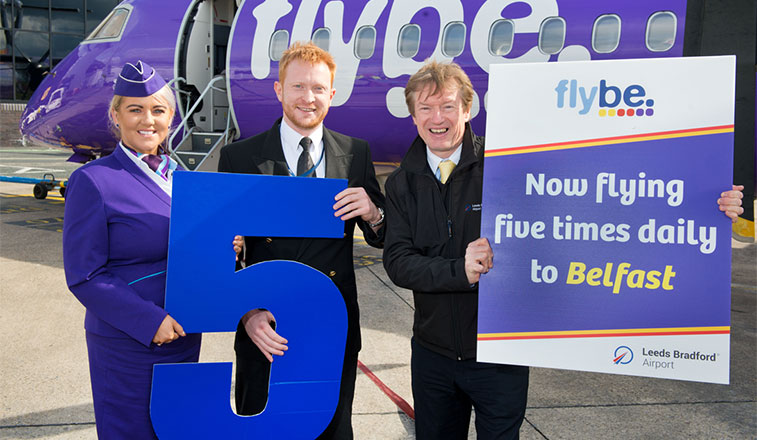 On 7 April Flybe announced that from 4 July it will add a fifth daily service on its route from Belfast City to Leeds Bradford.