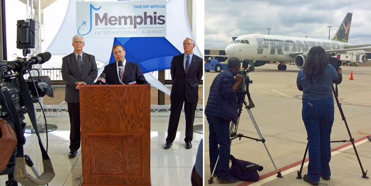 Memphis Airport celebrated the start of Frontier Airlines’ launch of services to Atlanta on 14 April