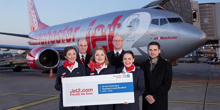 On 30 March Jet2.com celebrated its 10-year anniversary of flights to Düsseldorf