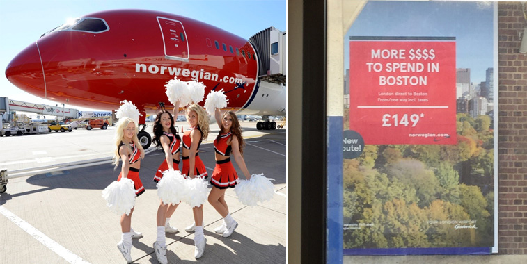 Norwegian commenced services from London Gatwick to Boston on 27 March using its 787-8 fleet