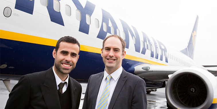 On 2 April Newcastle Airport welcomed the arrival of Ryanair’s inaugural service from Malaga