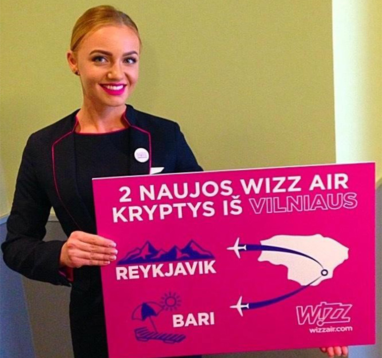 Wizz Air announced two new routes from Vilnius to Reykjavik/Keflavik and Bari