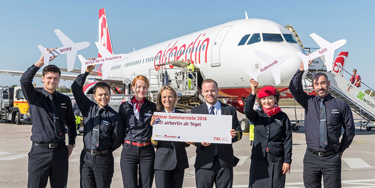 airberlin flying from Berlin-Tegel to four new destinations in Europe