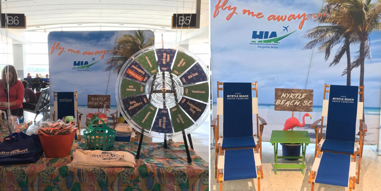 Harrisburg Airport celebrated the start of Allegiant Air services to Myrtle Beach on 19 May with giveaways for passengers.