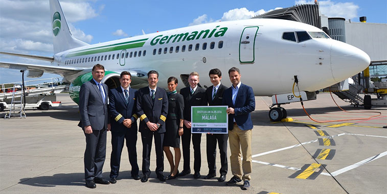 The Germania crew before they left to the Costa del Sol with a full load of passengers