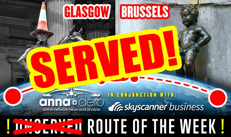 With over 100,000 people per year searching for flights between Scotland’s biggest city and the capital of Europe it was our first ever “Unserved Route of the Week”