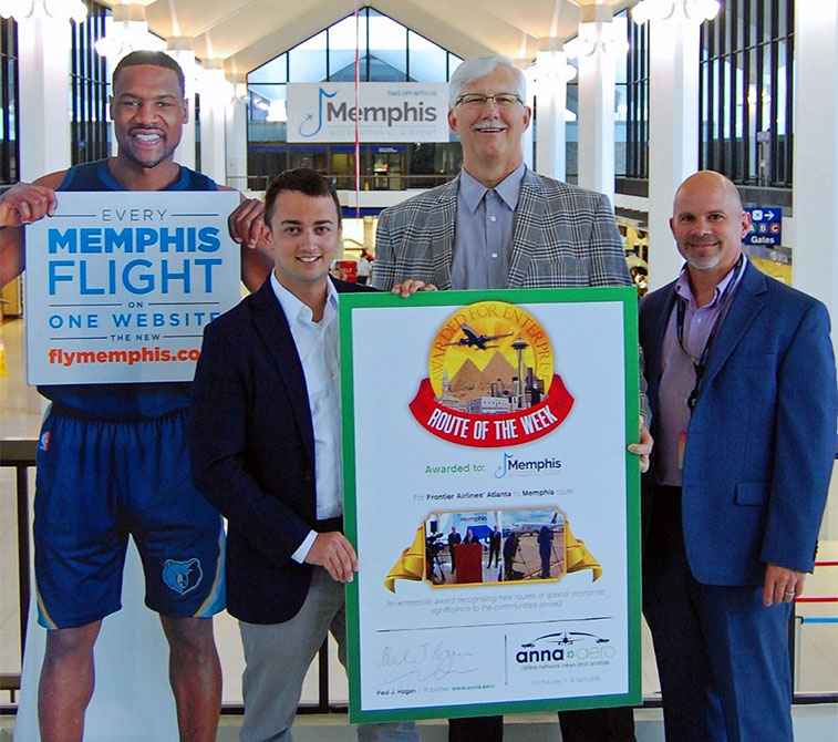Memphis Airport this week celebrated its anna.aero Route of the Week Award win