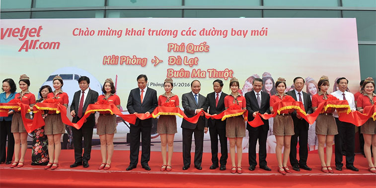 On 12 May VietJetAir celebrated the launch of three new routes from Hai Phong, the first of which was to Phu Quoc. 