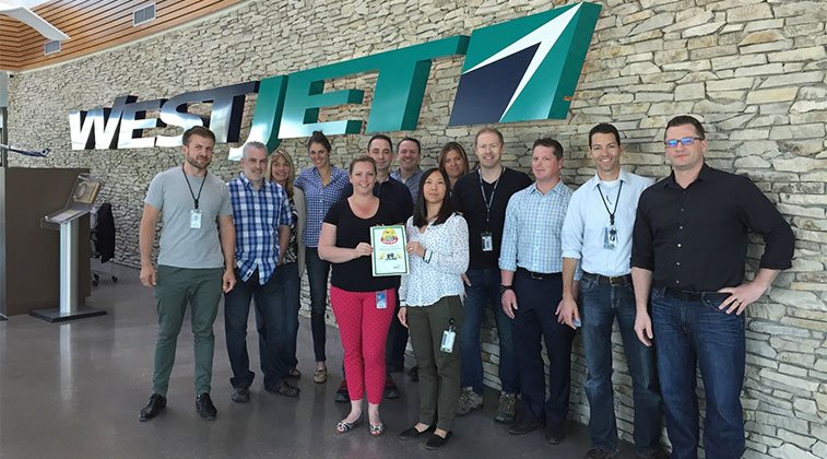 WestJet this week celebrated winning the pretigious anna.aero Route of the Week Award, given to the Canadian airline in recognition of its new London Gatwick operations