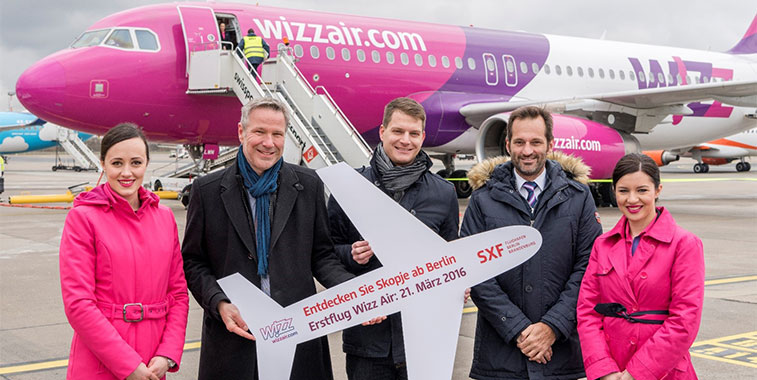On 21 March 2016 Wizz Air added Berlin Schönefeld to its network when it began twice-weekly flights from its Skopje base.