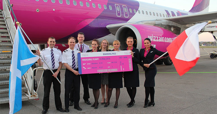 Wizz Air launched its second route to Aberdeen in the form of a twice-weekly 