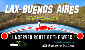 Los Angeles-Buenos Aires is Skyscanner “Unserved Route of the Week” ‒ 125,000 searches per year; one for American Airlines?