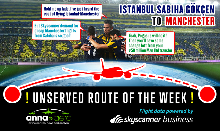 Istanbul Sabiha Gökçen-Manchester is Skyscanner “Unserved Route of the Week”