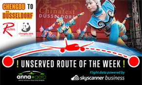 Routes host Chengdu's Düsseldorf link is Skyscanner “Unserved Route of the Week” with 40,000 searches