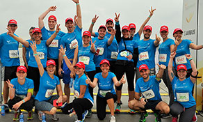 31 Emirates runners rival Aer Lingus in the Budapest Airport-anna.aero Runway Run (sponsored by Airbus and Qatar Airways)