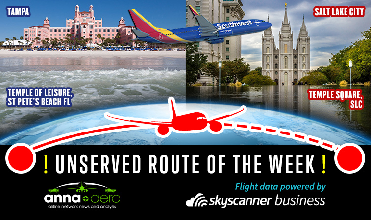 Tampa-Salt Lake City is Skyscanner “Unserved Route of the Week”
