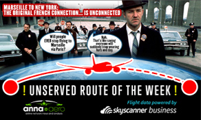 Marseille-New York is "Skyscanner Unserved Route of the Week" 170,000 annual searches ‒ the original French Connection!