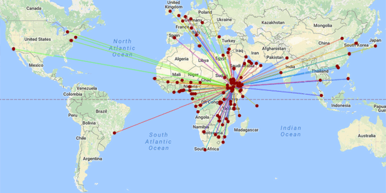Ethiopia is well connected, with 55 country markets offered on non-stop fligths.