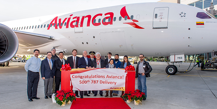 Avianca Boeing 787 500th delivery