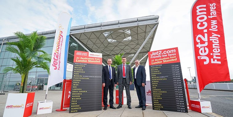 Jet2.com celebrates 21 new routes from Stansted