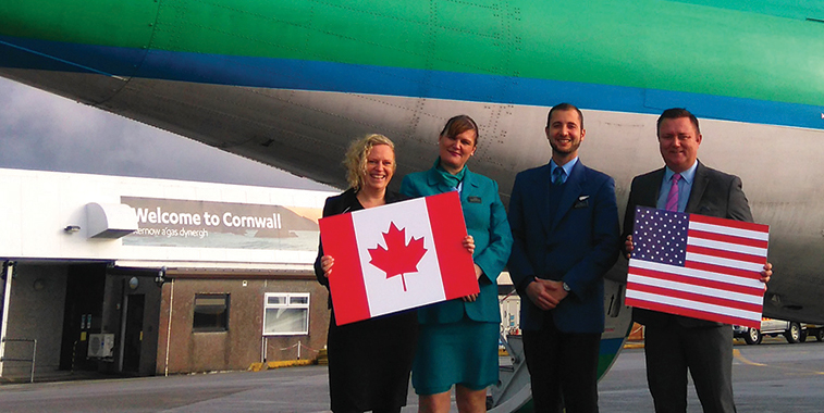 Cornwall Airport Newquay enhanced flying schedule to North America