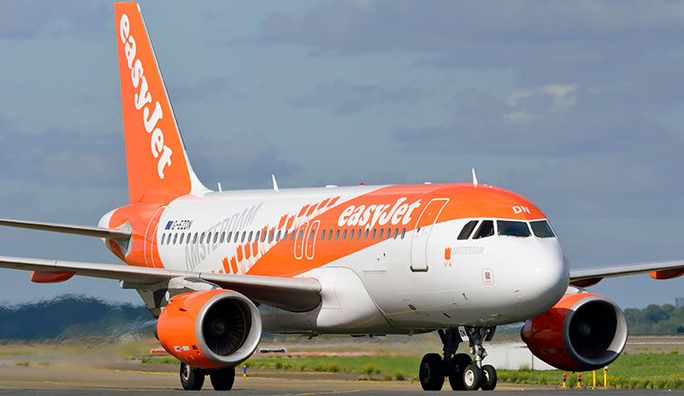 easyJet A319 with Amsterdam branding