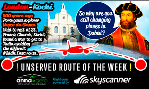 1.4m searches (!!) make London to Kochi "Skyscanner Unserved Route of the Week" – our biggest-ever potential route
