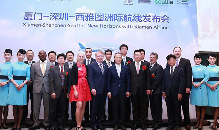 Xiamen Airlines launches flights to Seattle