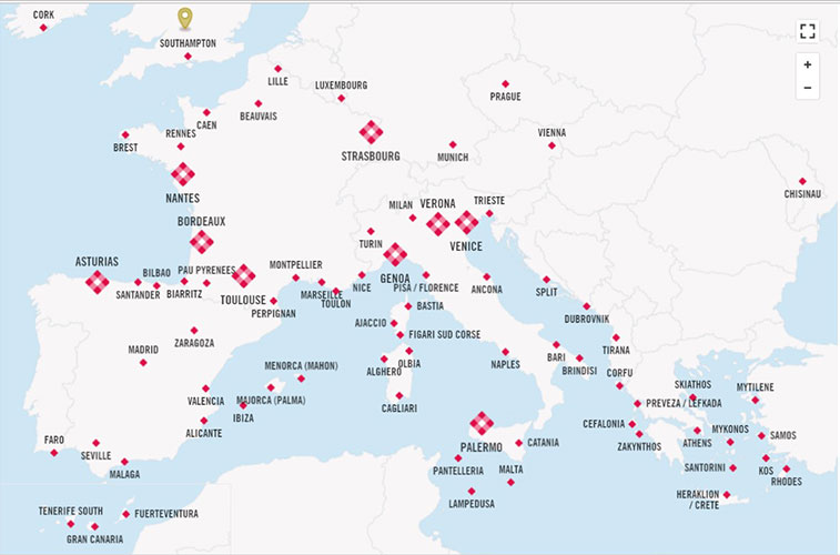 Volotea route map for S17