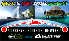 Helsinki-Denpasar is "Skyscanner Unserved Route of the Week" ‒ nearly 230,000 searches; Finnair's next Asian foray??
