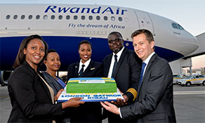 RwandAir lands in London with non-stop flights