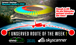 Caracas-Santiago is "Skyscanner Unserved Route of the Week" ‒ nearly 240,000 searches; Conviasa's next capital connection??