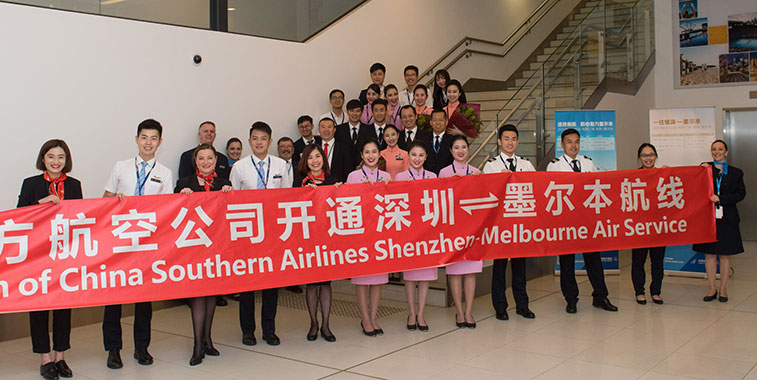 China Southern Airlines starts Shenzhen to Melbourne route.