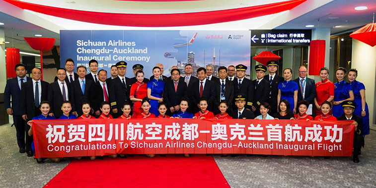 Sichuan Airlines launches Chengdu to Auckland route