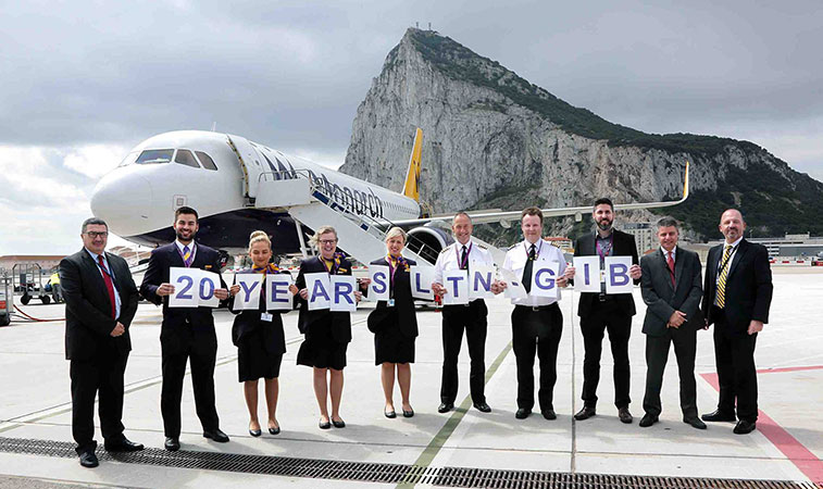 Monarch Airlines celebrates 20 years of Luton - Gibraltar flights