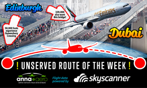 Edinburgh-Dubai is "Skyscanner Unserved Route of the Week" with 320,000 searches; Emirates' next UK operation??