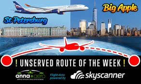 St. Petersburg-New York is "Skyscanner Unserved Route of the Week" with 380,000 searches; Aeroflot to resume operations??