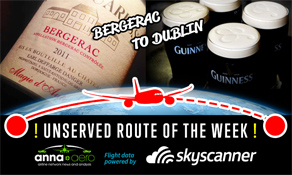 Bergerac-Dublin is "Skyscanner Unserved Route of the Week" with 16,000 searches; Ryanair's sixth route from French airport for S18??
