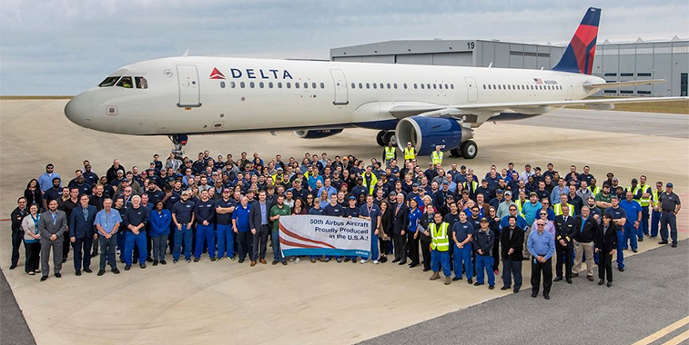 Delta Air Lines A321 Airbus delivery US 