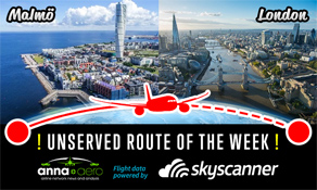 Malmö-London is "Skyscanner Unserved Route of the Week" with 75,000 searches; Flybe's next niche route from London Southend?