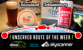 Düsseldorf-Johannesburg is "Skyscanner Unserved Route of the Week" with 115,000 searches; Eurowings to enter this route?