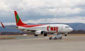 t'way air adds first route to Russia