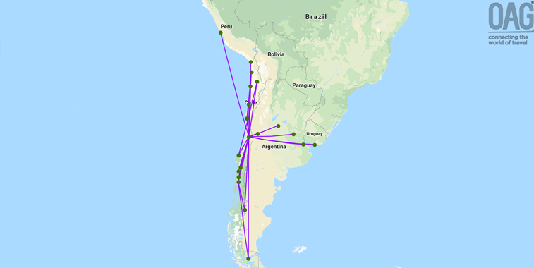 Sky Airline route map 