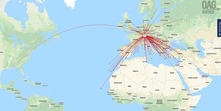 Stuttgart Airport route map