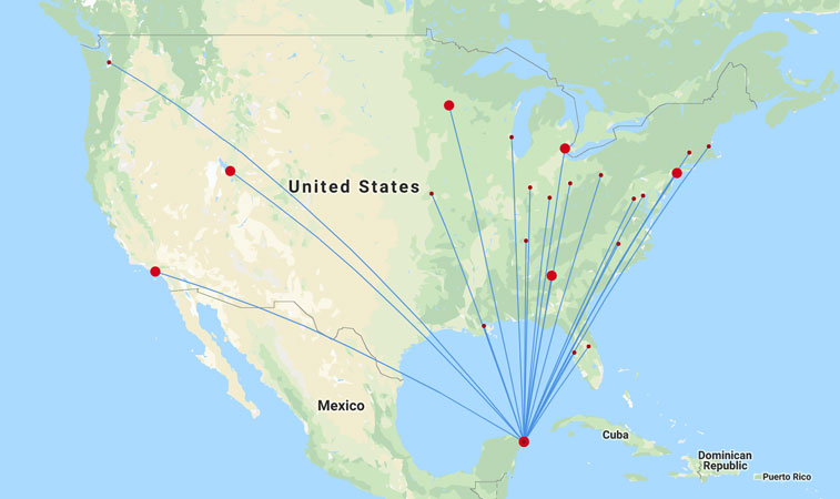 Delta Air Lines Operates 22 Routes From Cancun But Only Six Flown