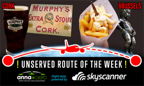 Cork-Brussels is "Skyscanner Unserved Route of the Week" with 20,000 searches; Brussels Airlines' only Irish service...to be sure??