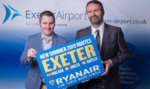 Ryanair announces Exeter as its latest UK destination